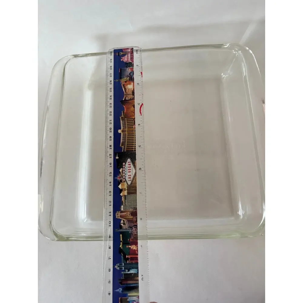 Vintage PYREX 222 Clear Glass 8x8 Square Baking Dish 2 Qt Corning USA NY